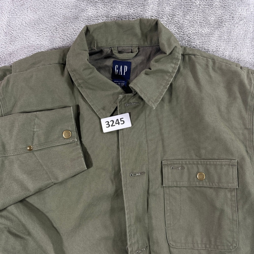Gap Field Jacket Kids XXL Green Canvas Utility Chore Coat SP'03 192477-01